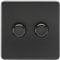 Knightsbridge SF2182MBB Screwless 2G 2-Way 10-200W (5-150W LED) Trailing Edge dimmer, 230 V, Matt Black
