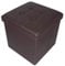 HomeHarmony® Quilted Top Folding Storage Ottoman Seat, Stool, Toy Storage Box Faux Leather (Brown, Medium)