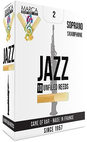 MARCA JAZZ UNFILED REEDS - 10 PACK - SOPRANO SAX - 2 MJZU320