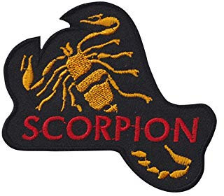SigitasTrading Scorpions Red Gold Aufnäher Besticktes Patch zum Aufbügeln Applique