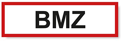 Aufkleber BMZ Brandmeldezentrale Feuermelder Hinweis Feuerlöscher Feuer Schild Wetterfest und UV-Beständig