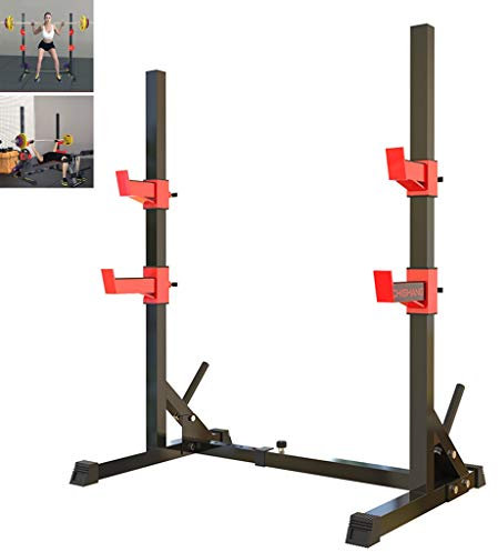 Krafttraining Squat Rack Bankdrücken Rack Heimfitnessgeräte Sportgerät Hantelablage Breite Und Höhe Eingestellt Werden Kann (Color : Black, Size : 124x68.5x145cm)