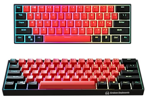 Kraken Pro 60 - Teclado mecánico BRED Edition 60% (velocidad plateada)