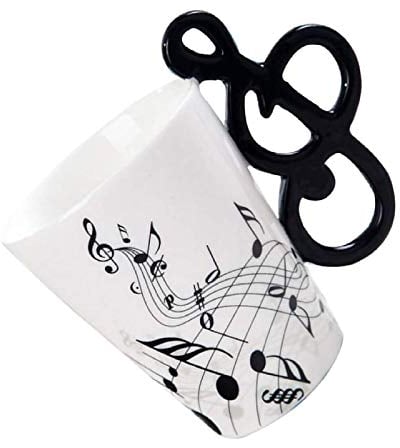 eKsdf Kaffeetasse Kaffeebecher aus Keramik Teetasse mit Musiknote Henkel Porzellan Tasse für heiße und kalte Getränke (Type-1)