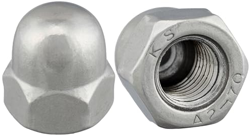 Hutmutter hohe Form nach DIN 1587 rostfreier Edelstahl A2 V2A Sechskant-Hutmuttern (100 Stück, M8)