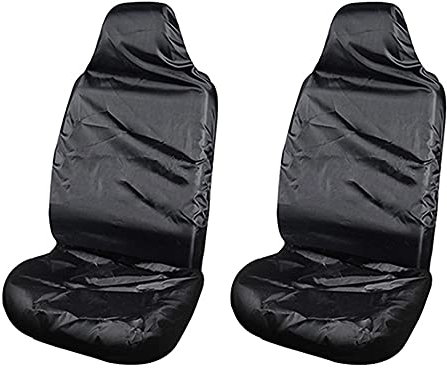 ETOPARS 2 Pièces Housse de Siège Voiture Universelle Noire Protecteur de Siège de Voiture Avant étanche Imperméable Coussin