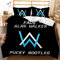 YXWHY Musikthema schwarz 3D Digitaldruck hypoallergene Mikrofaser Musik-Band Alan Walker Bettwäsche-Set Mädchen Junge Teens,Bettbezug Music bettwäsche 135x200cm mit 2 Kissenbezüge 80x80