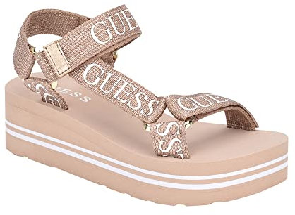 Guess Avin - Sandalo da donna con zeppa, Oro rosato, 36 EU