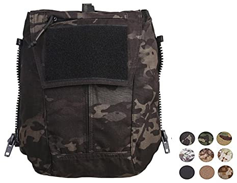 Emersongear AOJQ Tactical Pouch ZiP ON Panel Plate Carrier Backpack AVS JPC 2.0 CPC (Multicam Black)