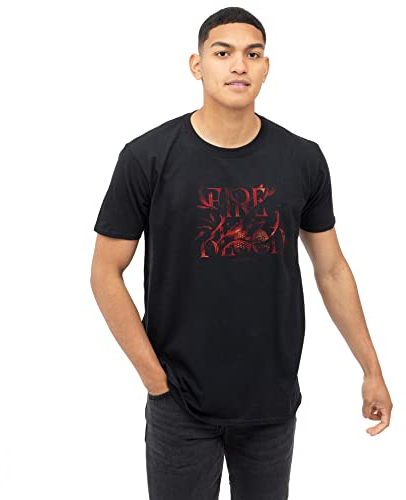 Cotton Soul House of The Dragon Dragon Eye Unisex T-Shirt Schwarz, Schwarz , L