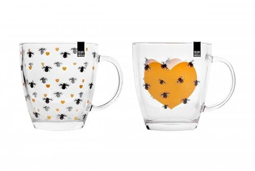 RSW Mad about Mugs Glass Mug Bee Design