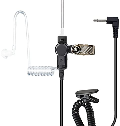 TechSide Cuffia auricolare trasparente per Microfono Altoparlante da Spalla TSMIC Jack 3.5mm + Per Radio ricetrasmittenti Bodyguard | Compatibile TSMIC TSMIC-M MOTOROLA YAESU