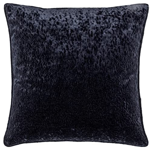 Paoletti Ripple Polyester Filled Cushion, Black, Square
