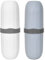 2 Stück Reise Wasser Becher Set, Portable Zahnputzbecher Reisen, Zahnbürsten Etui, Zahnbürstenhalter Zahnbürste Case für Camping Reisen Wandern Geschäftsreisen Zuhause Schule (Blau, Weiss)