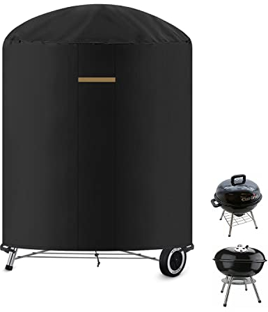 VANSHEIM Funda para Barbacoa Redonda,Cubierta de Parrilla Impermeable,Resistente al Viento Tela Oxford Funda Redonda Barbacoa para Weber Compact Kettle,George Foreman Grill Ø60x70cm