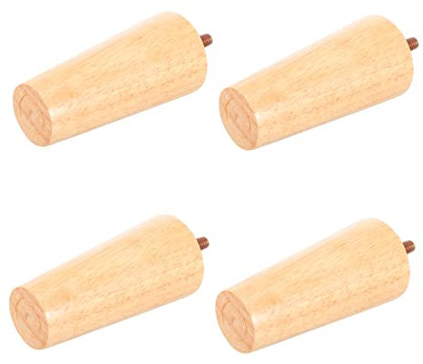 Cabilock 4pièces Meuble Bois Naturel Jambes Coniques pour Canapé Armoire Bureau Et Facile à Installer