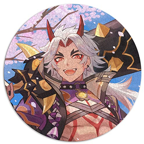 1000-teiliges Puzzle für Erwachsene Genshin Impact Arataki Itto Jigsaw Kinder-Rundpuzzle für Kinder für Erwachsene und Kinder