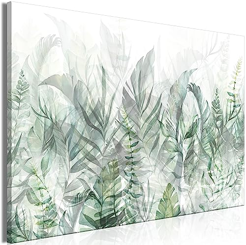 murando - Wandbilder XXL Blätter 120x80 cm 1 tlg Wand Deko Leinwand Bilder Groß Wanddeko Wohnzimmer Schlafzimmer Kunstdrucke Pflanze Natur Botanik Grün Blattmotiv b-A-0696-b-b