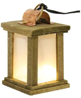 FADEDA Laterne Holz weiß 3,5V, LED/Höhe: 5cm/handbemalt/detailgetreue Krippen Figuren - Weihnachten Tisch Dekoration Krippe Zubehör