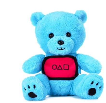 Play by Play SQUID Game The Challenge The Challenge Plüschtier Teddy Bear Blau Bär – Höhe 20 cm, Blau, Himmelblau