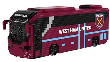 FOCO Officially Licensed West Ham United FC Football BRXLZ Bricks 3D Coach Toy Model - Premier League Construction Toy - 1347 Pieces - Ages 12+ - Sports Merchandise