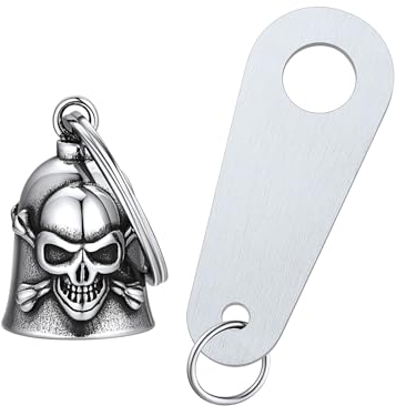 Gothic-Totenkopf-Gremlin-Glocken für Motorräder, Punk-Skelettkopf, Biker-Glocken, Schlüsselanhänger für Fahrer, Glücksreiter, Moto-Zubehör