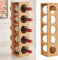 XUANYU Porte-Bouteilles en Bois pour 5 Bouteilles (50cl), Casier à Vin Range Bouteille, Casier à Vin en Bambou, Étagère à Vin Extensible, Horizontal/Vertical 5 Modulable, 13,5×12×53 cm