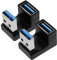 HOMSFOU USB 3.0 Angled USB Adapter 2 Pack 90 Degree Right Angle USB Plug USB Extender U-Shaped Front for Notebook Connection