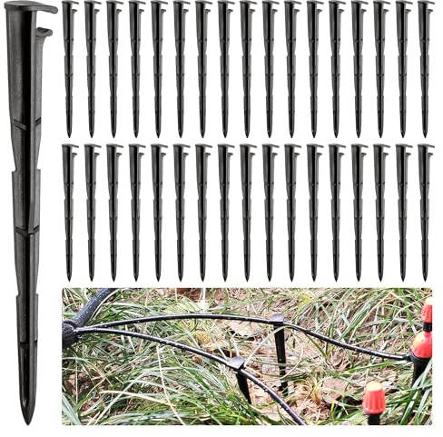 VooGenzek 35 Stücke 4/7mm Micro Drip Rohrhalter, Bewässerungs-Tropfstützen, Bewässerungs-Stützpfähle, für Schlauch 4/7mm, für Gemüsegärten, Pflanzen oder Blumenbeete