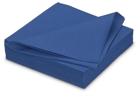 AVA Servietten stoffähnlich 40x40cm 25 Stück - Farbauswahl - Airlaid saugstark - Einweg Tischservietten zum Falten - Einfarbige Papierservietten für Hochzeit Geburtstag Gastronomie - Dunkel Blau