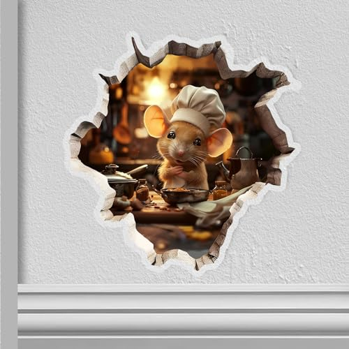 Wandaufkleber Mauseloch 3D, Lustig Mausloch Wandaufkleber, Mauseloch Wandtattoo, Mauseloch Aufkleber 3D für Kinderzimmer, Wohnzimmer, Kinderzimmer, Schlafzimmer (Stil2)