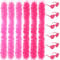 LACGO 6 x rosa Federboas mit 6 Gläsern, künstliche flauschige Boas, Dekoration, Verkleidung für Frauen, herzförmige randlose Sonnenbrille, Party-Zubehör für Mädchen, Junggesellinnenabschied, Halloween