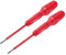 sourcing map 2pcs 1000v Insulated Electrician Screwdriver 3x75mm CR-V Magnetic Slotted Flat Head Insulation Screwdrivers, Red