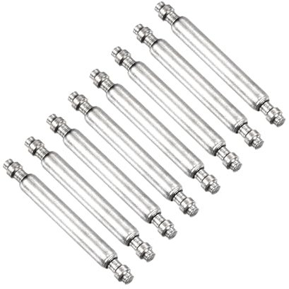 QUARKZMAN 8Stk 1.5 x 11mm Uhren Feder Steg Stifte Edelstahl Uhren Armband Glieder Stifte Feder Stege Reparatur Gerät für Metall Kette Leder Armband Uhr Silber