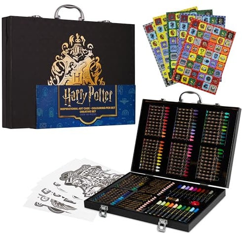 Harry Potter Malette Coloriage Enfant Coffret Dessin, Fournitures Peinture, Feutres, Crayons de Couleur et Mallette, Cadeau Enfant (Noir)