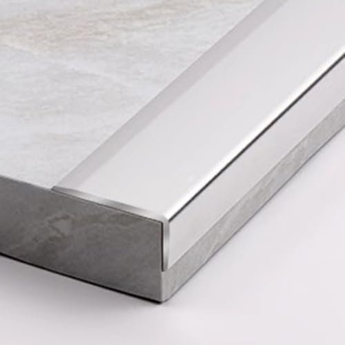 Jievmrs Door Threshold Strip L Shaped Metal Tile/Wood Edge Trim Strip,Extra Narrow Wall Corner Protector for Interior,flooring/Walls/Step Edge Guard Decoration Cover(Silver)