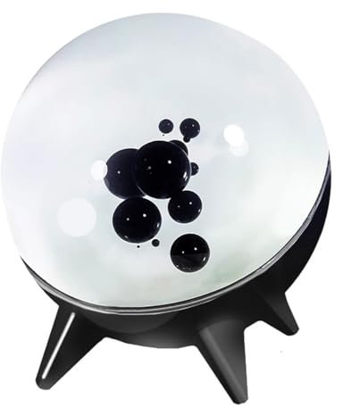 Altavoces de fluido magnético, altavoz de fluido magnético Bluetooth, subwoofer de ritmo de sonido envolvente de 360°, sensor de música de baile con música, para sala de estar, dormitorio, black