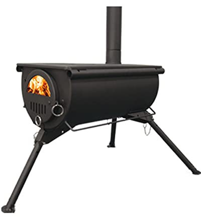 Stufa a Legna, Stufa da Tenda con Grande focolare - Stufa a Legna Portatile da Campeggio con Canna fumaria per Cucinare, Campeggio, Tenda, Escursionismo, Pesca, Zaino in Spalla