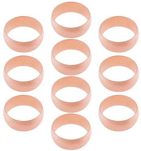 EMSea 10 Piezas de Olivas de Compresión de Cobre de 18 Mm Casquillos de Compresión Casquillos de Compresión de Cobre Adecuados para Tuberías de 18 Mm