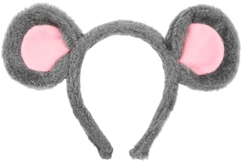 Maus Ohren Haarreif, Maus Kostüm Kinder Erwachsene Stirnbänder Plüsch Mäuseohren Haarreifen, Ratten Kostüm Accessoires, Mouse Kostüm Damen Zubehör Tier Haarbänder für Fasching Karneval Party Cosplay