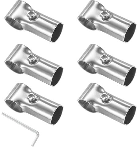 M METERXITY 6-Pack Structural Pipe Connector, T Clamps Stainless Steel Pipe Connector for OD 1 or 25MM Pipe, Conduit Connectors