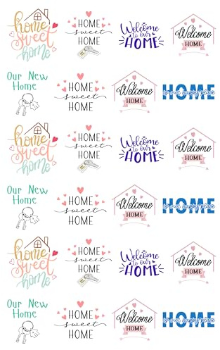 24 Edible Housewarming Cupcake Toppers for Congratulations and Good Luck - Sweet Home Cake Decor
