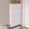 Schuhschrank zur Wandmontage, mit Klappschubladen, keine Montage, Schuhregal für Flur, Korridor, Weiß (136,1 x 80 x 12,2 cm)