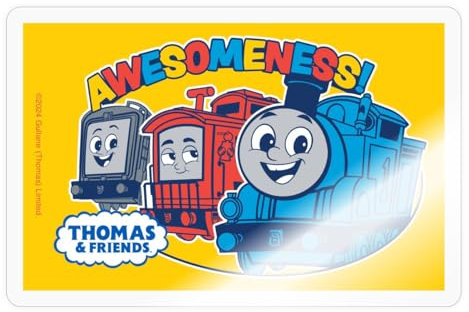 Spreadshirt Thomas & Friends™ Awesomeness! Sticker Aufkleber, 10 x 10 cm, Transparent glänzend