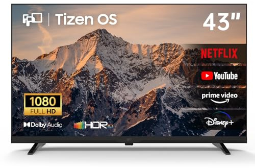 FPD Smart TV 43 Pollici TV Full HD 1080p Tizen OS Schermo Piatto | 350+ canali gratuiti Samsung TV Plus, Dolby Audio, HDR10, Gaming Hub cloud gaming 1000+ giochi, SmartThings, Miracast