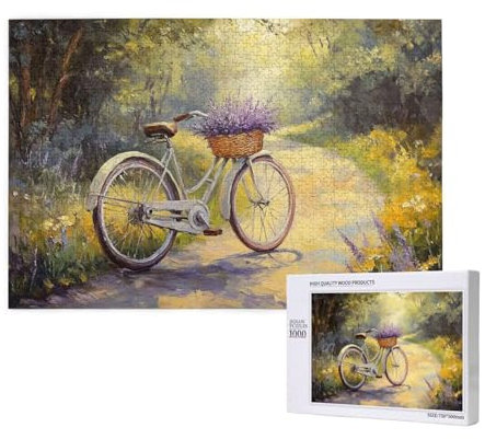 Puzzle Landschaft,Puzzle 300 Teile Fahrrad Holzpuzzle Erwachsene mit Geschenkbox,Schwieriges,Unterhaltsames,Herausforderndes,Geeignet für Anfänger ab 14 Jahren,Geschenke für Männer/Frauen M-102