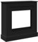 Borde de chimenea negro 90 x 30 x 90 cm de material de madera – duradero e ignífugo, perfecto para chimeneas y estufas de leña, diseño moderno para su salón