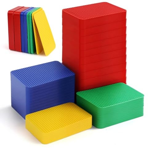 LPZMPZ Unterlegplatten Kunststoff 48 Stück Abstandshalter Kunststoff | 60x40 mm Verglasungsklötze 1.5mm/3mm/5mm/10mm PVC Ausgleichsplättchen für Türen Fenster Terrassen Decken Glasfassaden