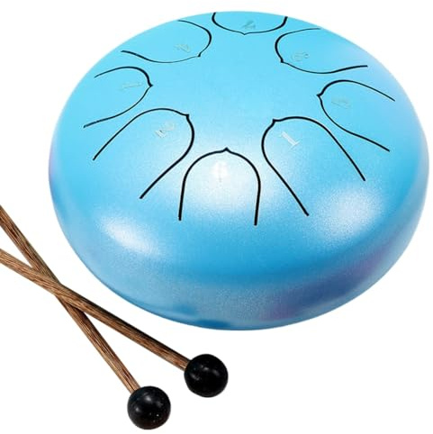 Bosiyrggrl 6Inch 8 Tone Hollow Drum Steel Tongue Drum Garden Rain Drum Steel Tongue Drum Outdoor Rain Drum Suitable for Beginners,G