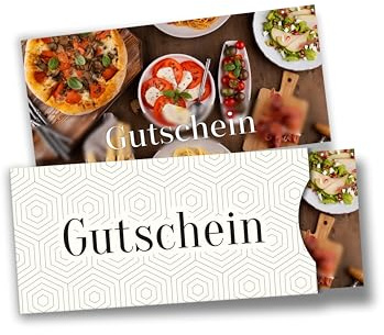 itenga Geschenkgutschein mit Hülle – Gutschein zum Selbst-Ausfüllen im Fotodesign, Postkarte im DIN-lang Format 21 × 9,8 cm, hochwertiger Karton mit Geschenkumschlag (italienische Küche)